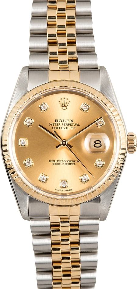 rolex datejust champagne diamond|rolex datejust 36mm 16233.